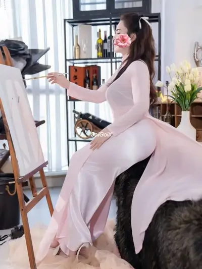 BẢO TRÂN XINH SEXY SIÊU PHẨM COSPLAY ÁO DÀI MÚC LIẾM CU ĐÁ BI CỰC DÂM CHIỀU KHÁCH thumb 8